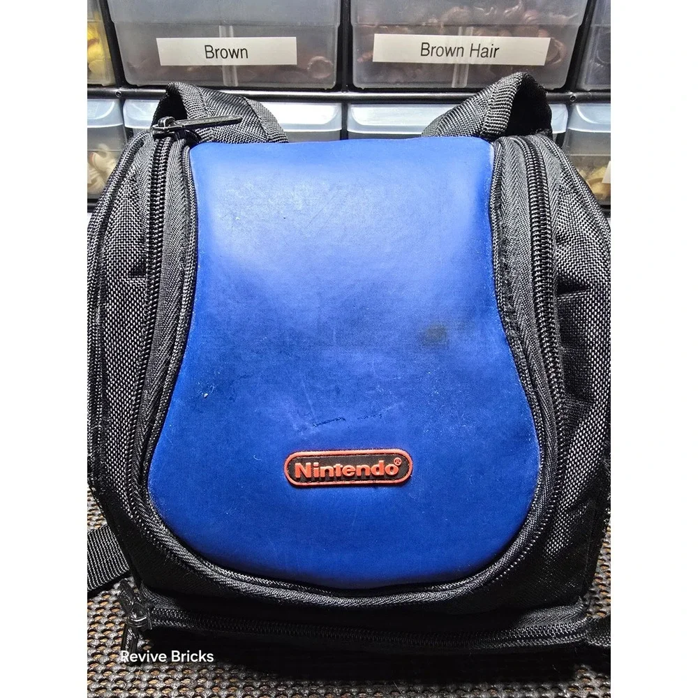 Official Nintendo Handheld Mini Backpack Travel Bag Case Black / Navy Great Cond
